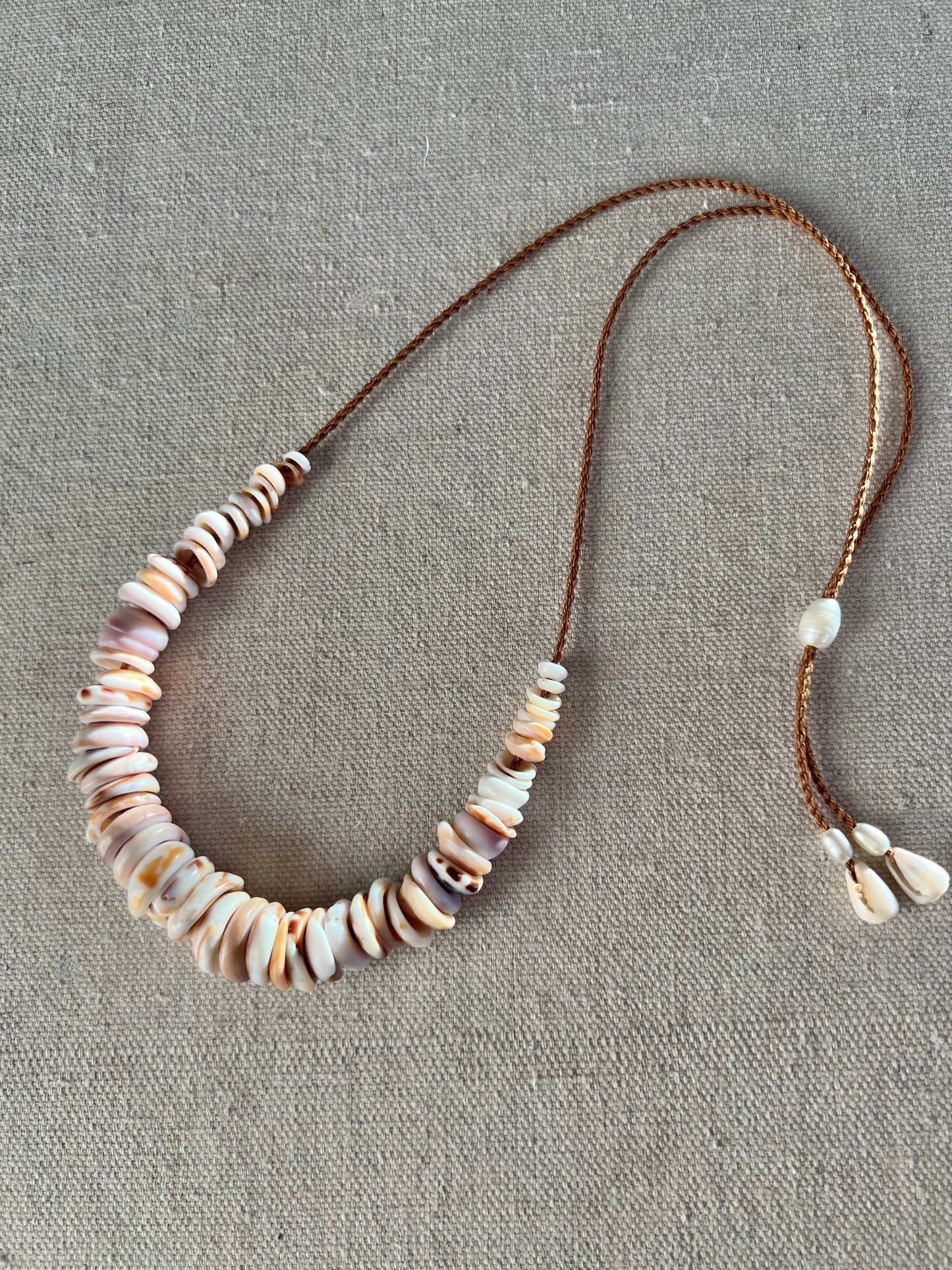 Patterned Puka Necklace (natural holes)
