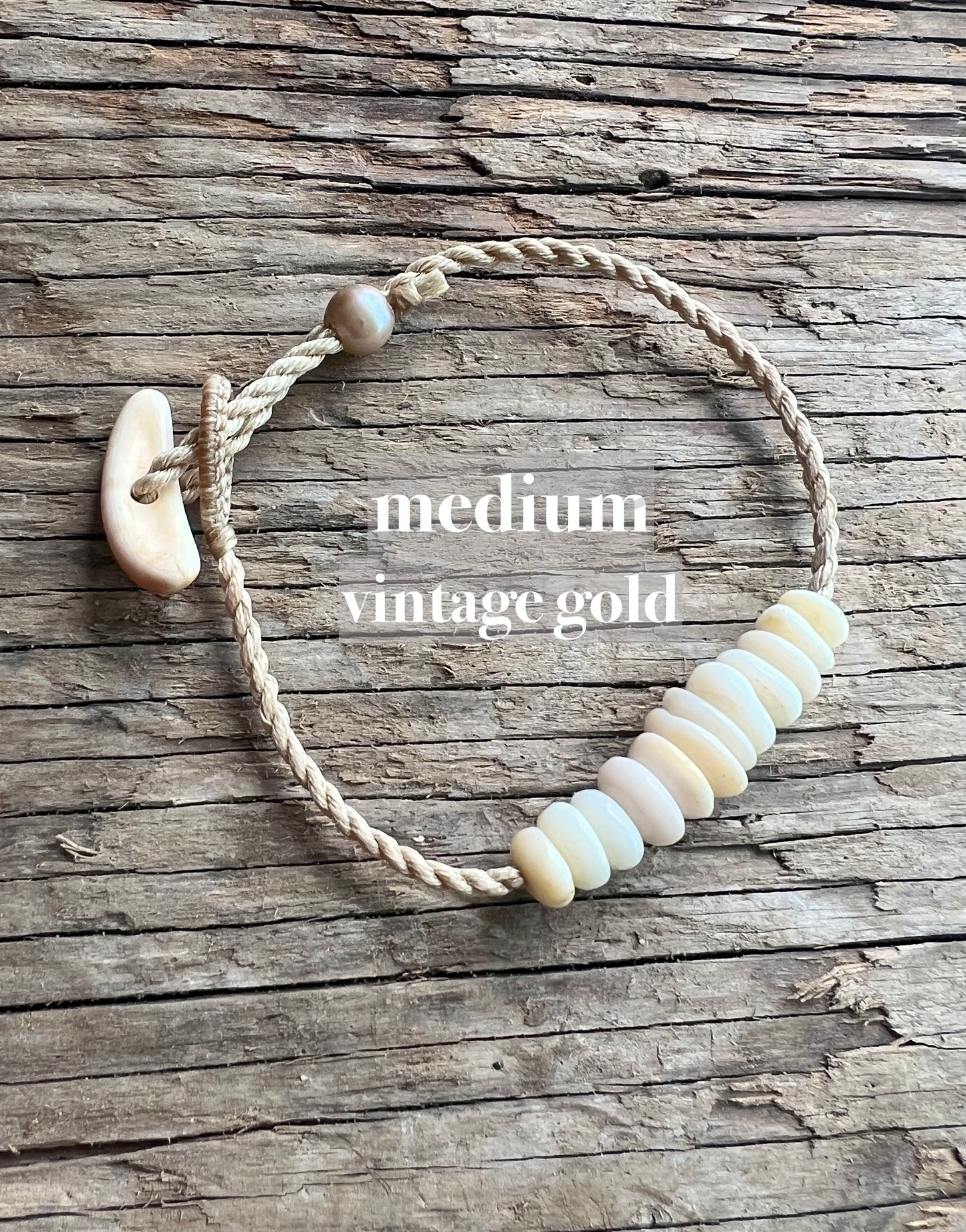 Puka Bar Bracelet ~ Adjustable