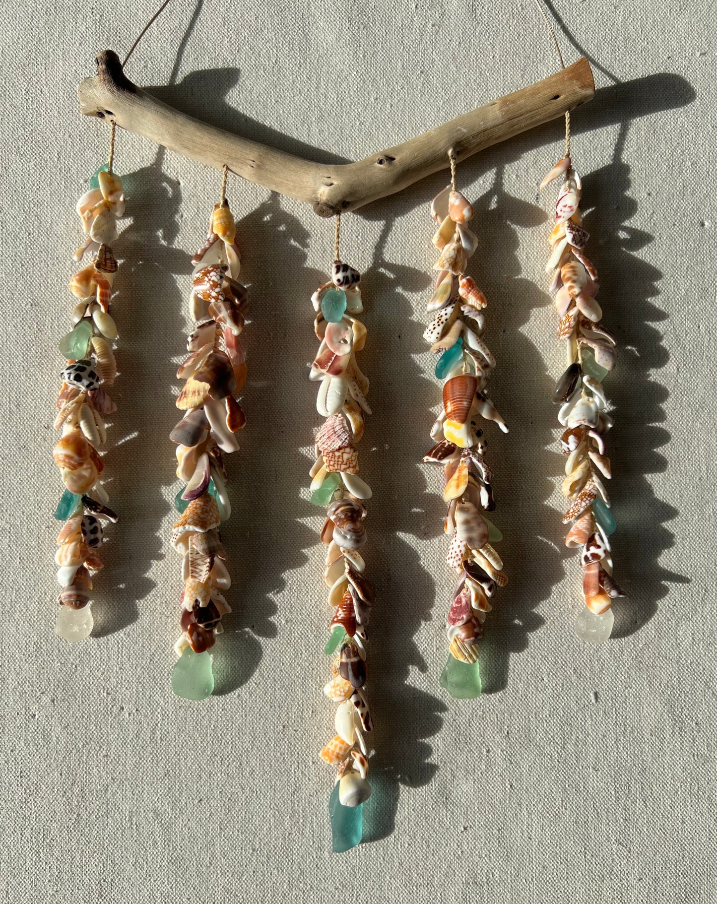 Moku Shell + Sea Glass 5 Strand Mobile