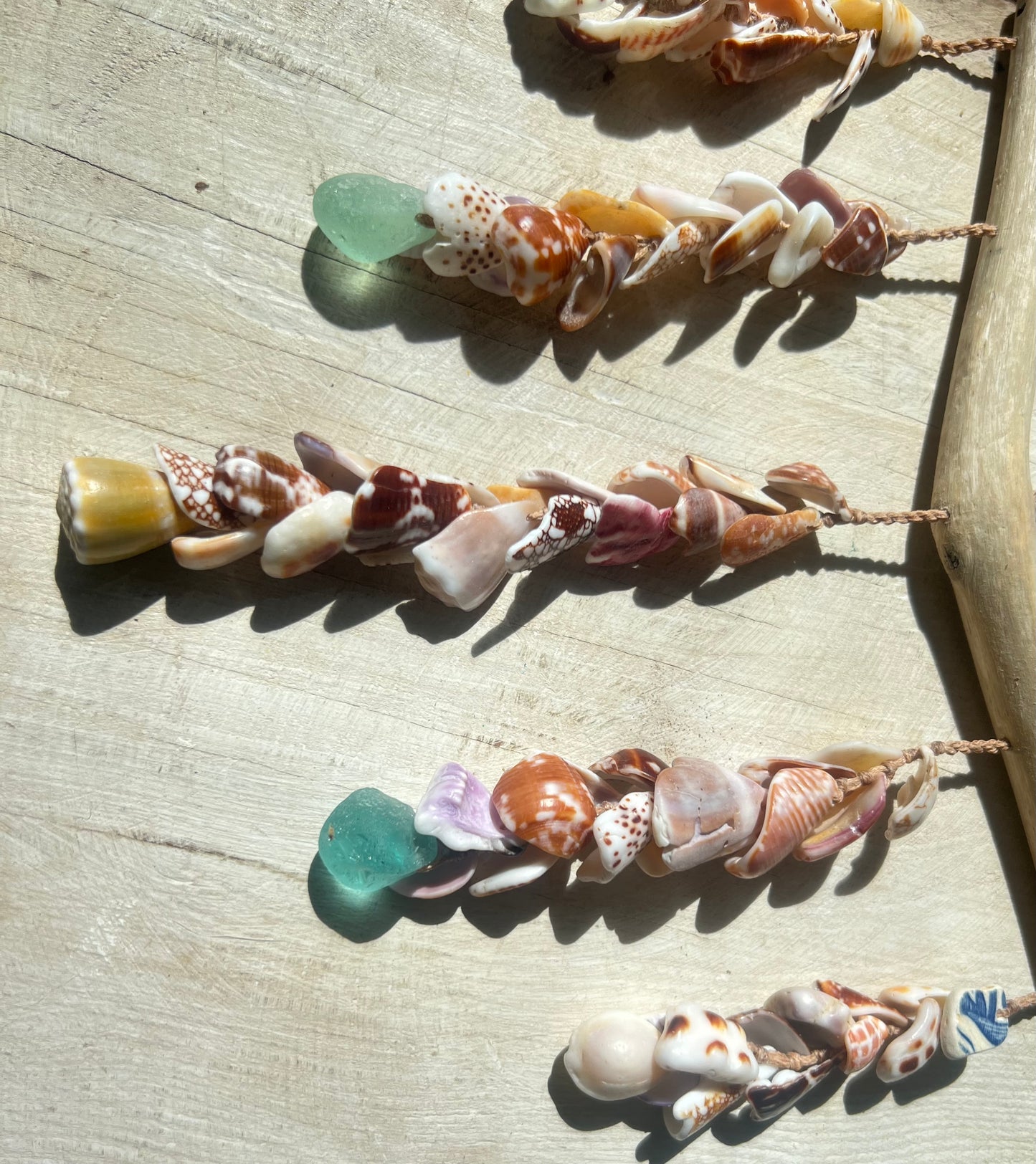 Moku Shell + Sea Glass 5 Strand Mobile