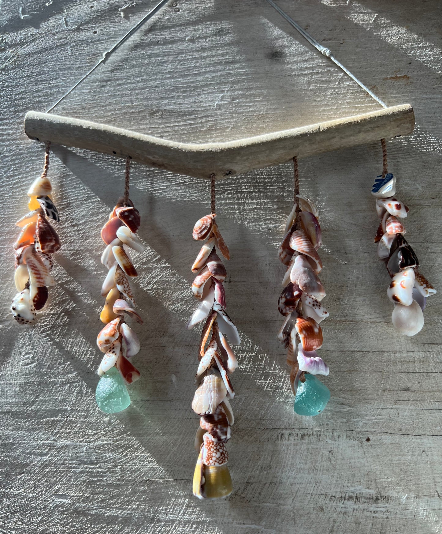 Moku Shell + Sea Glass 5 Strand Mobile