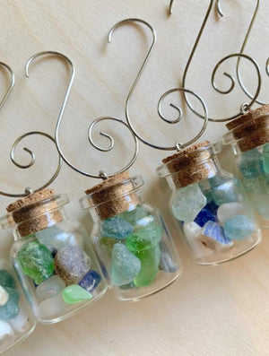 Sea Glass and Shell Vial Ornament